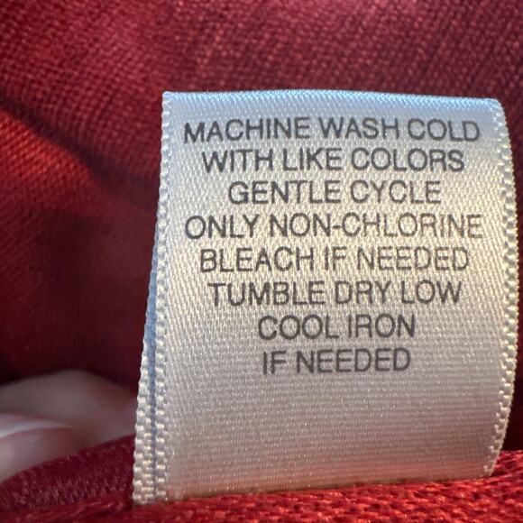 CHRISTOPHER & BANKS Petite Velour Snap Front Shirt Jacket P/M Red Rust Stretchy - Picture 11 of 11